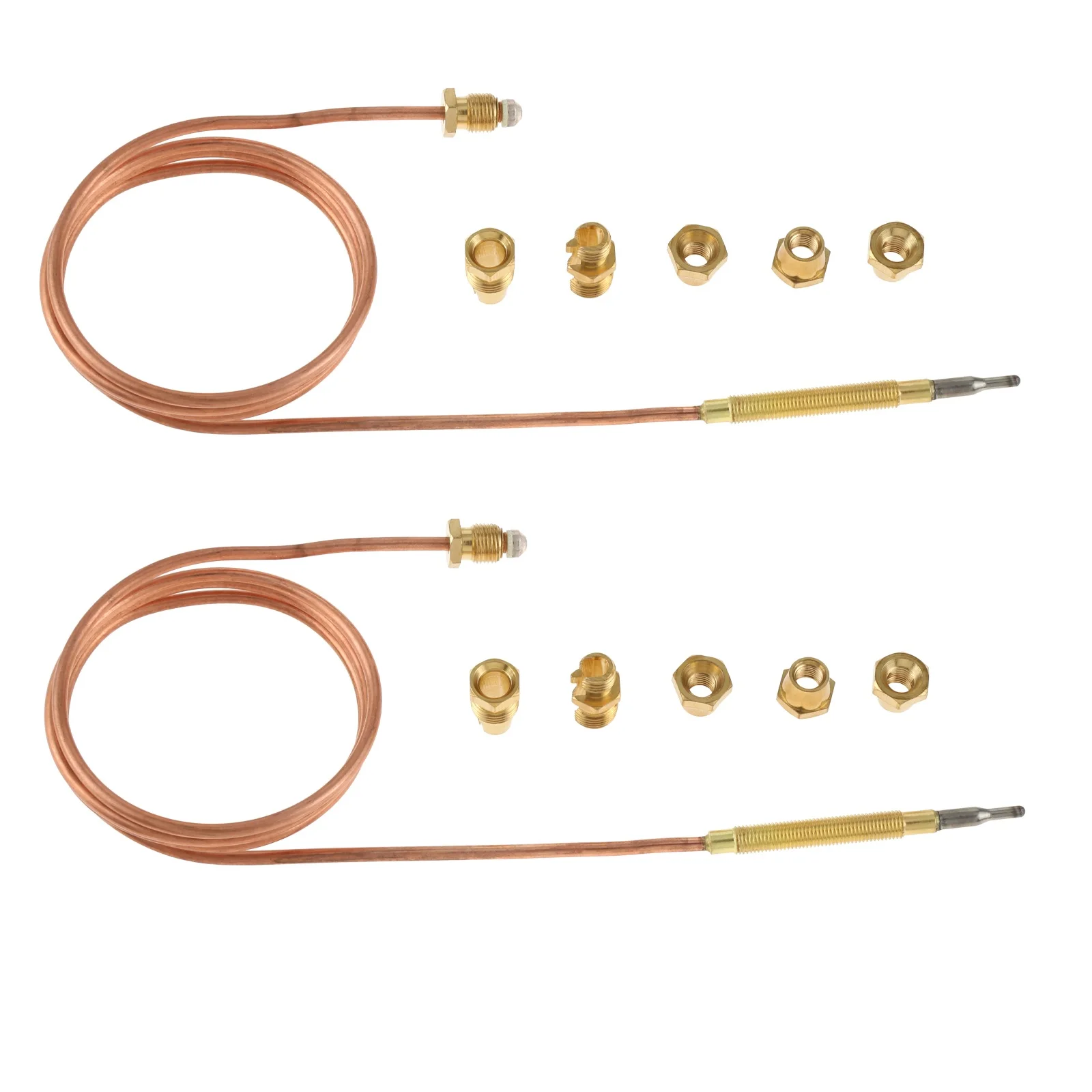2kits Universal Gas Thermocouple Valve with Five Fixed Parts 60/90/150cm Gas Appliance for Oven Cooker Hot Water Boiler Grill