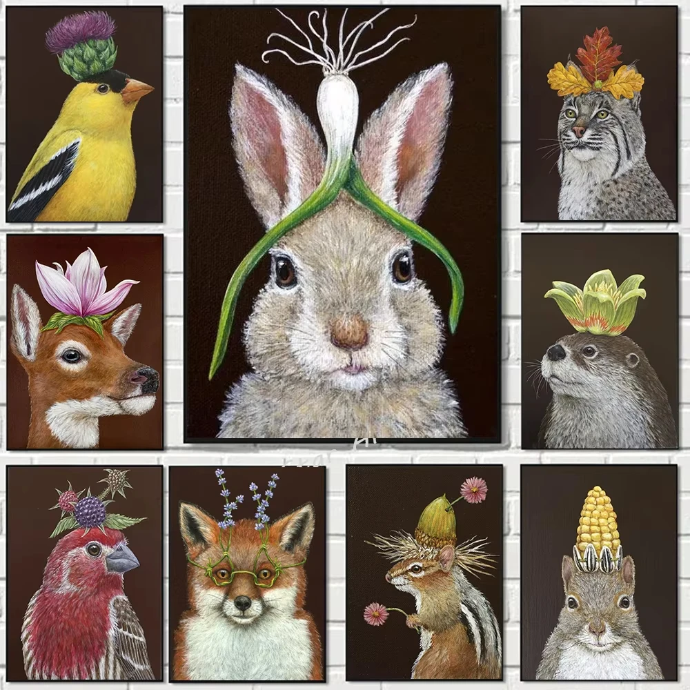 2026 Abstract Rabbit Sheep Bird and deer Canvas Painting Animal Wall Art Pictures Poster Print Drawing For Living Room Home Dec