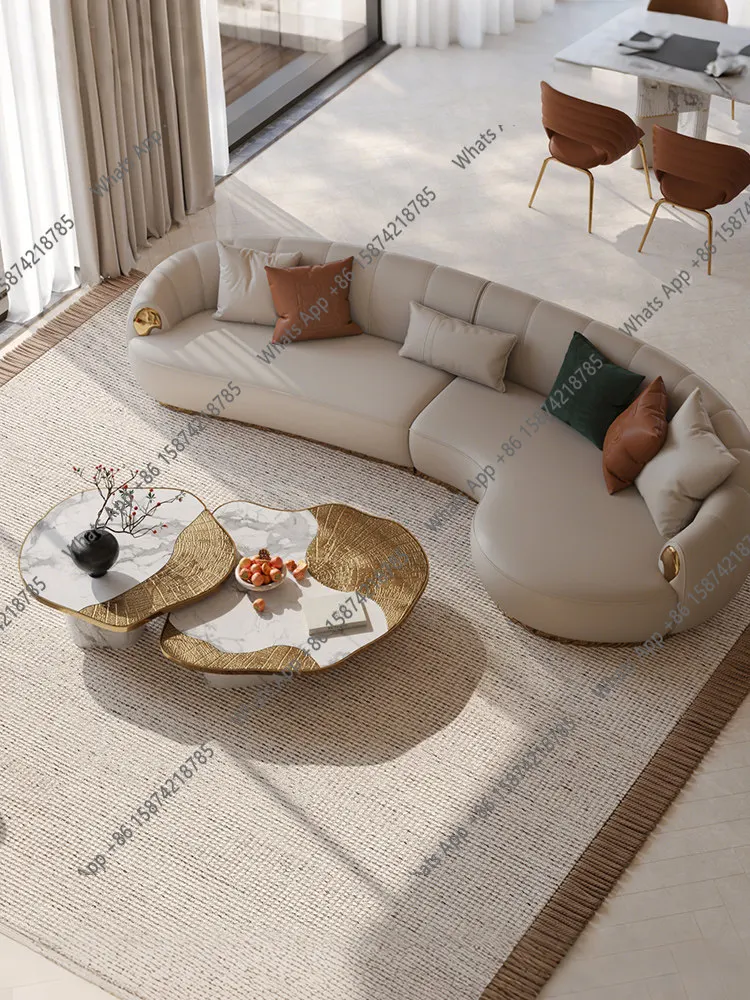 Rt High-end Light Luxury Marble Coffee Table, Natural Luxury Stone, Luxury House Large Flat Italian Style Living Room