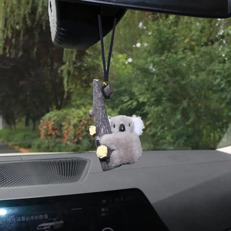 Plush Koala Ornament For Car Plush Koala Car Pendant Rearview Glass Ornament Women Girls Road Trip Fun Backpack Pendants For SUV