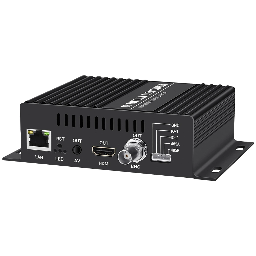 H.265 H.264 4K Video Streaming Decoder Ip Camera Naar Hdmi + Cvbs Av-uitgang Voor Decodering Srt Hls M3U8 udp Rtmp Rtsp