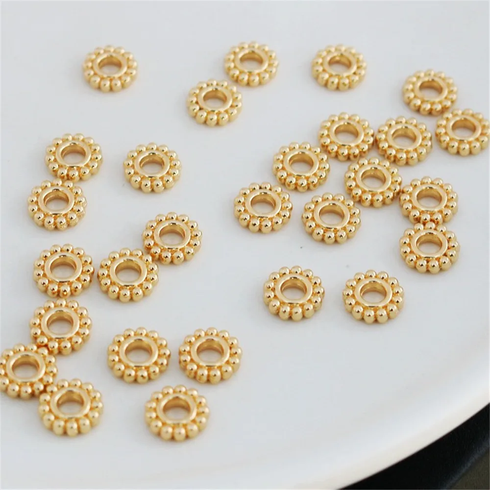 

Snowflake Spacer Bead String, 14K Gold Color, 8mm, Large Hole, Bracelet, Necklace, Earring Accessories, DIY Handmade Gasket