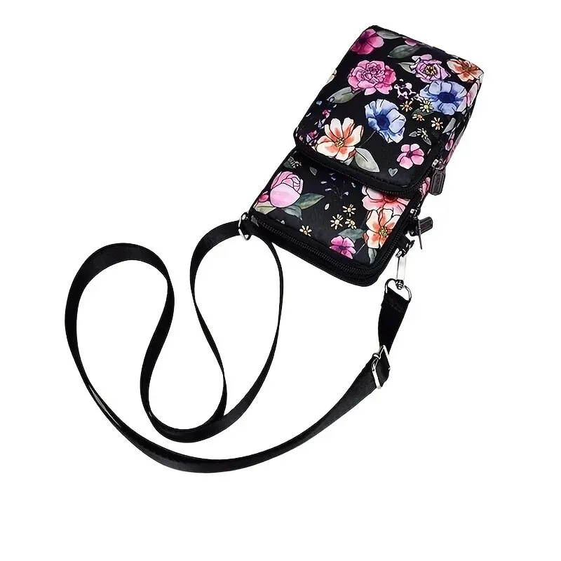 Vintage Floral Pattern Arm Bag Waterproof Sports Phone Purse Casual Travel Outdoor Crossbody Bag Lipstick Pouch