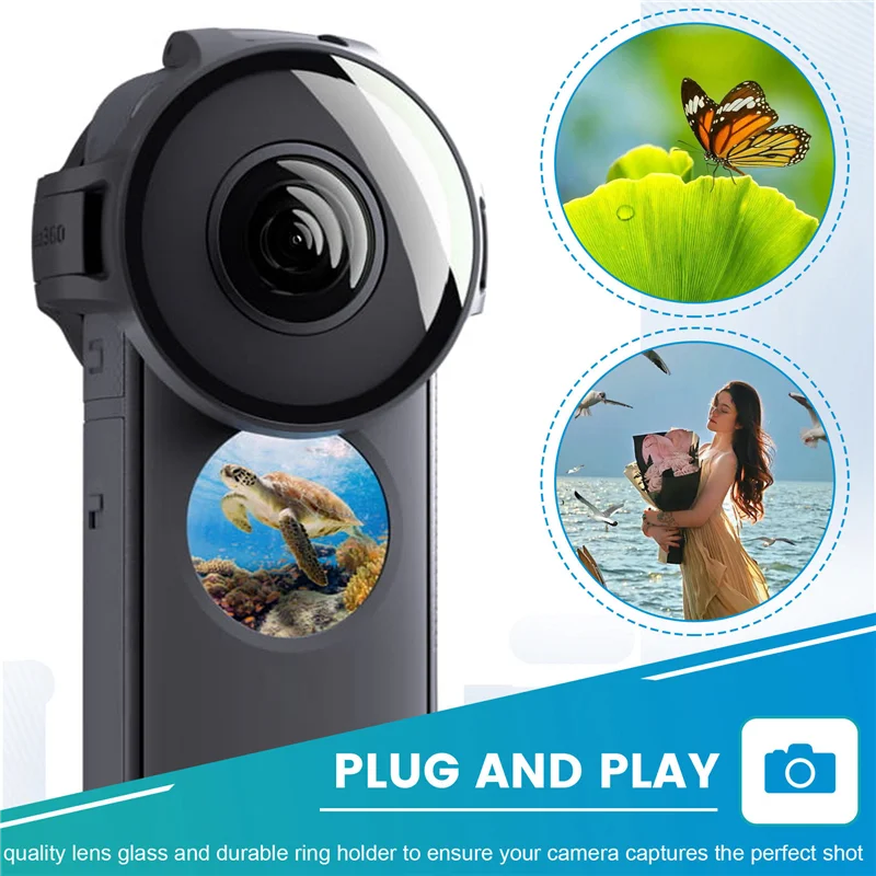 VO-Para reemplazo de cristal de lente Insta360 X4: piezas de reparación y accesorios de montaje en anillo