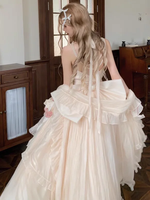

Goddess Lolita Evening Dress 2025 New Student Day Adult Ceremony Party Apricot Annual Meeting