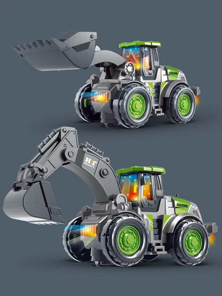 

Sound and Light Music Universal Excavator Bulldozer Engineering Vehicle for Children Boy Luminous Electric Toy Car Model