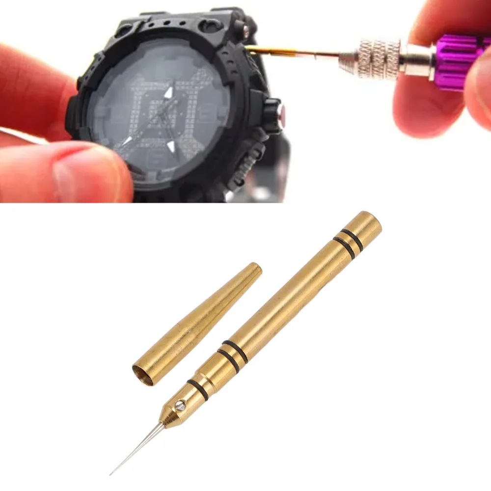 4pcs Brass Watch Lubricant Oiler Precision Oiler Protective Case Watch Oil Applicator 2 Replacement Pins