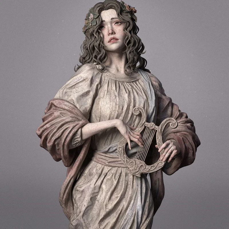 

50mm 75mm 90mm Literary Girl Resin Model Figure Gk Micro Miniature 3d Printed White Model Toy Unassembled And Unpainted Kit