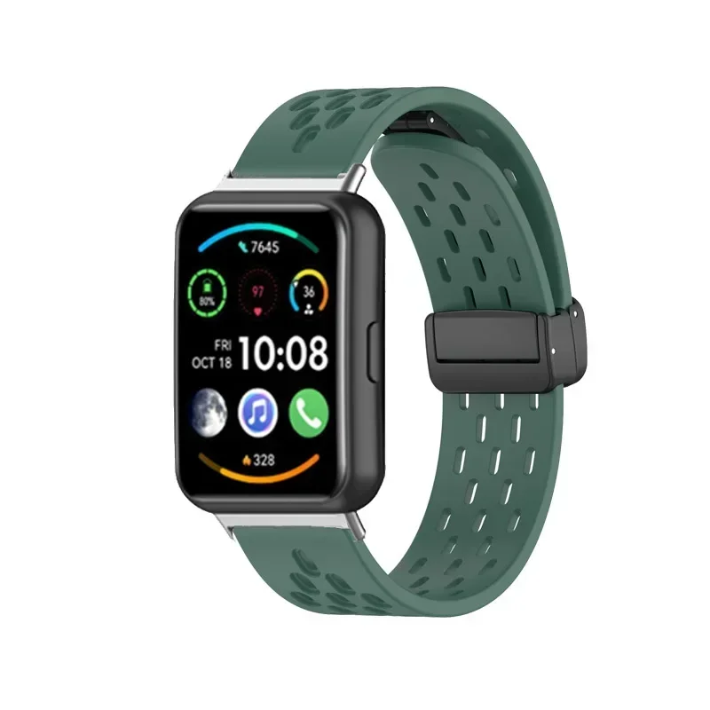 Tali Silikon Gesper Magnetik 20Mm 22Mm untuk Jam Tangan Huawei 3 4 GT 2 Pro 46MM 42MM Jam Tangan Honor SE Magic GT Runner GS PRO