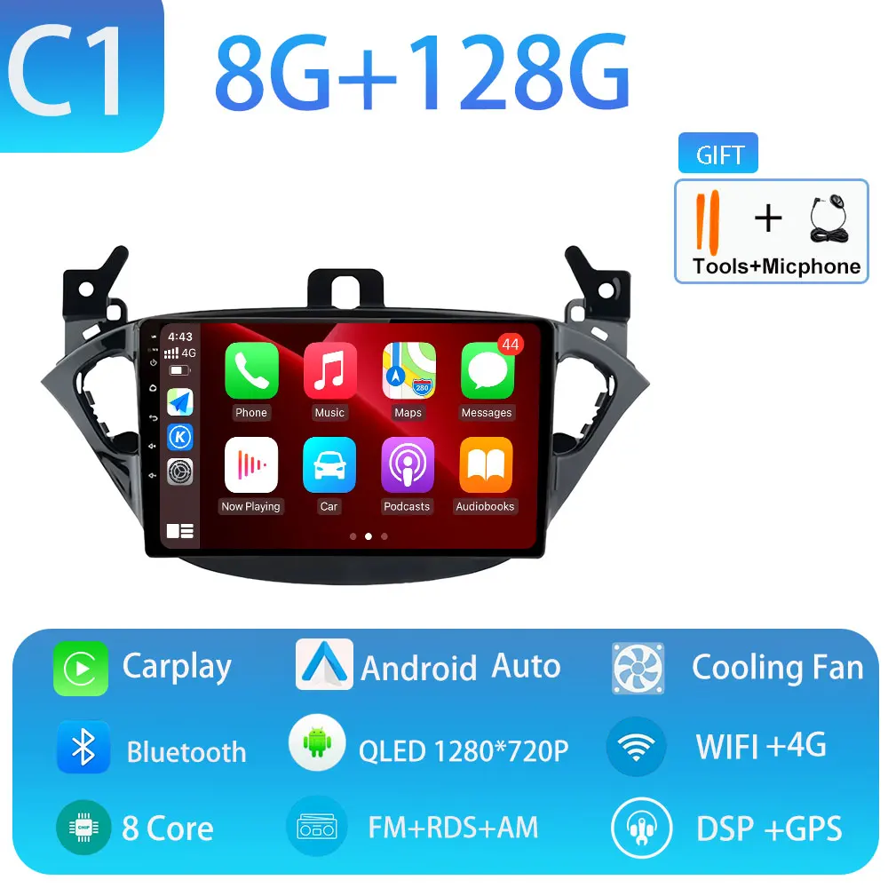 Android 15 Auto voor Opel Corsa E 2015-2019 Voor Opel Adam 2015-2019 GPS Multimedia Video Player Radio Carplay Auto WIFI + 4G Stereo