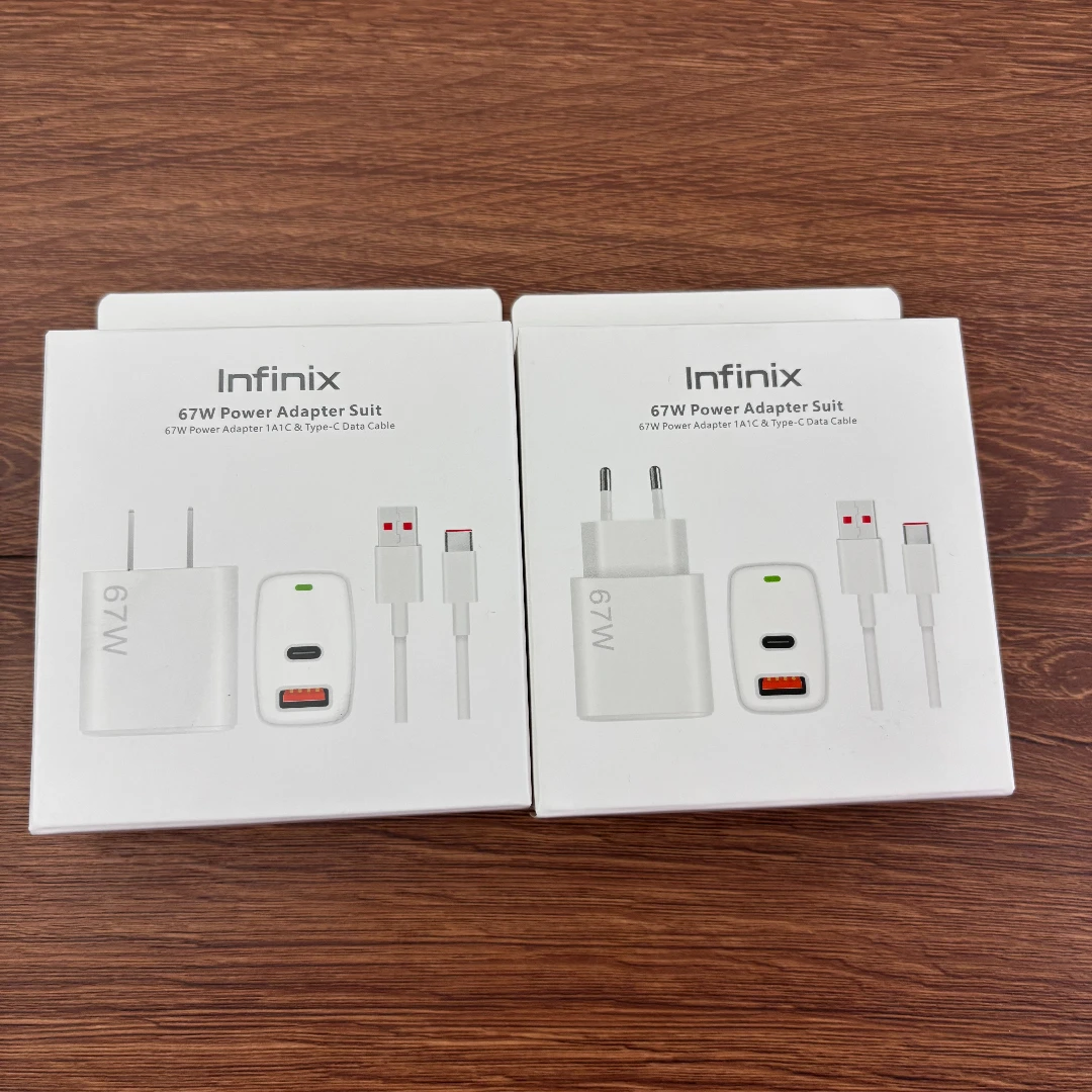 67W Max 1A1C Dual Ports Adapter for Infinix Note 50 40 30 GT 20 30 Pro Hot 50 60 Pro Plus 1M 6A USB Type C Fast Charging Cable