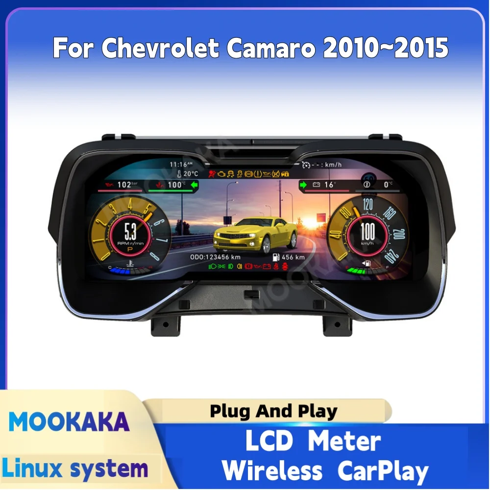 Digital Dashboard For Chevrolet Camaro 2010~2015 Car Cluster LCD Meter Virtual Cockpit Digital Instrument Panel Head Unit