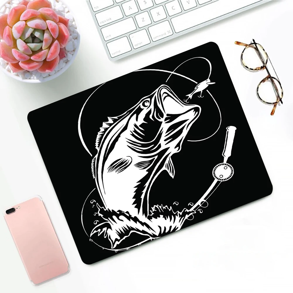 Bass Fishing Gaming Mouse Pad, XS Pequeno Mousepad para PC Gamer, Decoração Desktop, Mouse Mat do escritório, Deskmat Rug, Diversão