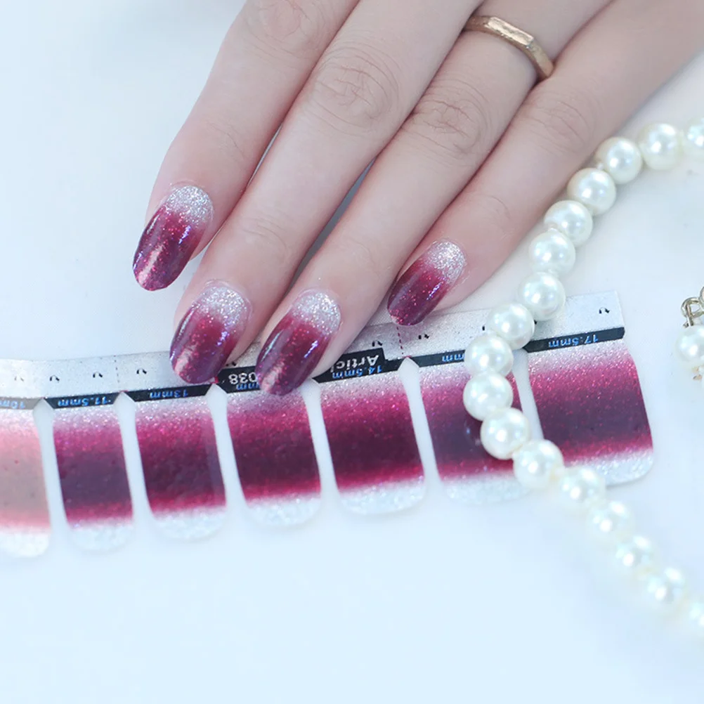 

5Sets Gradient Finger Nail Stickers Nail Decals Creative Art Decoration for Women Party Birthday Holiday