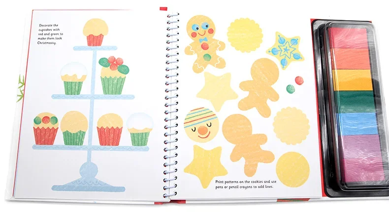 Usborne Fingerprint Activities Christmas DIY coloring, Children's books aged 3 4 5 6, English picture books, 9781474927963