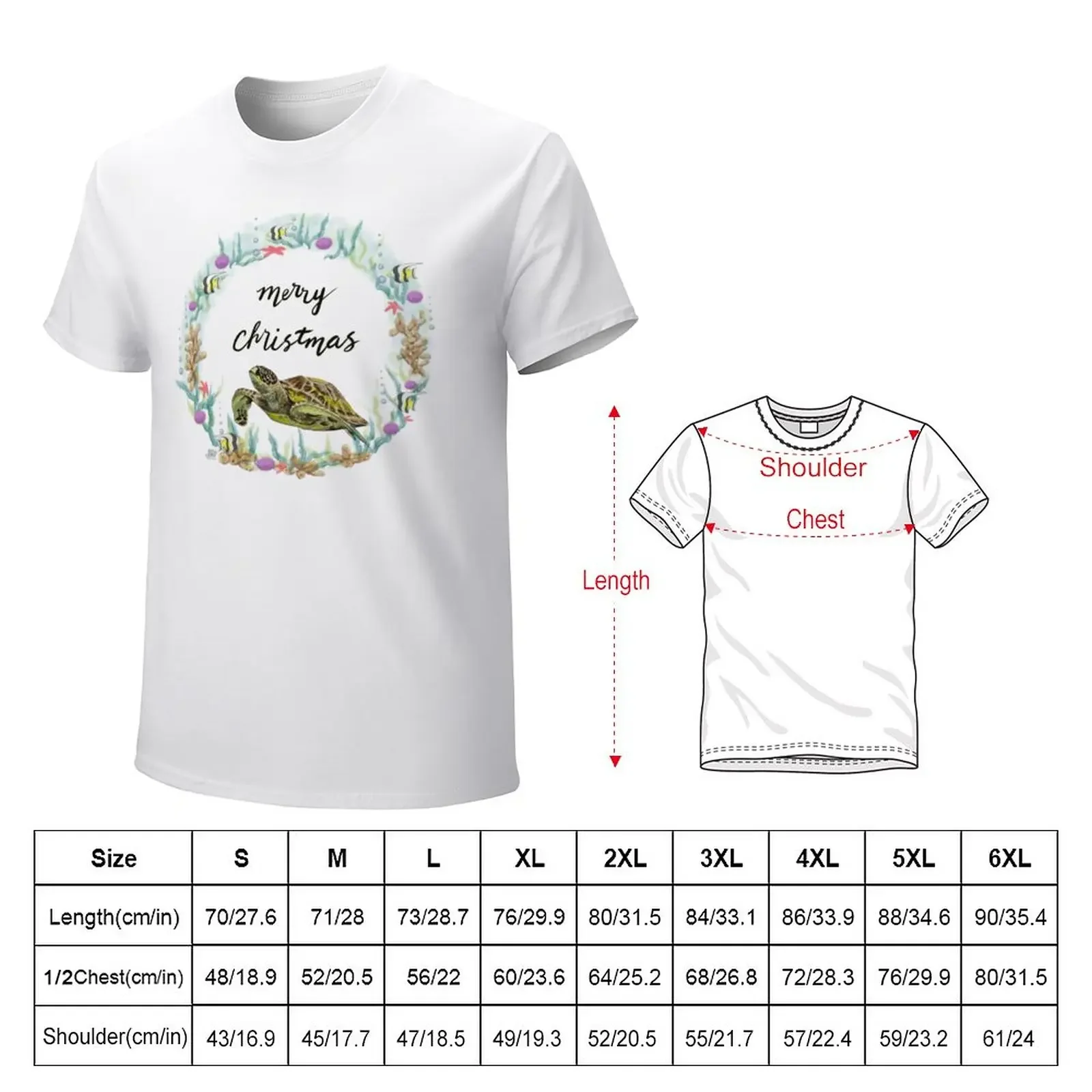 Tropical Sea Christmas Wreath T-Shirt quick-drying sports fans mens graphic t-shirts big and tall