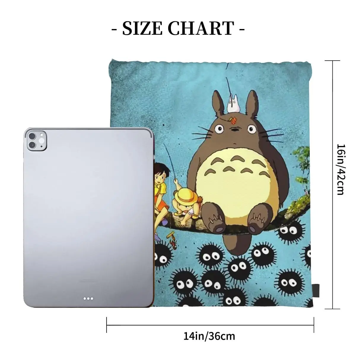 Soot Studio ジブリバックパックファッションポータブル巾着バッグスポーツバッグブックバッグ男性女性学生用