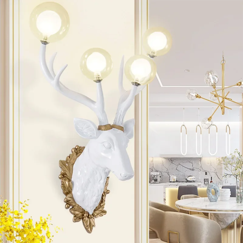 Nordic Antlers Wall Lamp Modern Led Deer Wall Sconce for Home Decor Living Room Bedroom Bathroom Luminaire Mirror Light Lighting