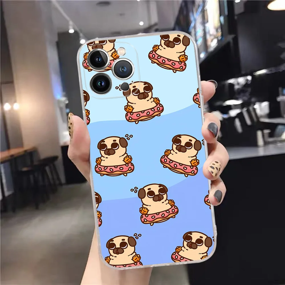 Cute Pug Dog Phone Case For iPhone 15 14 11 12 13 Mini Pro XS Max Cover 6 7 8 Plus X XR SE 2020 Funda Shell