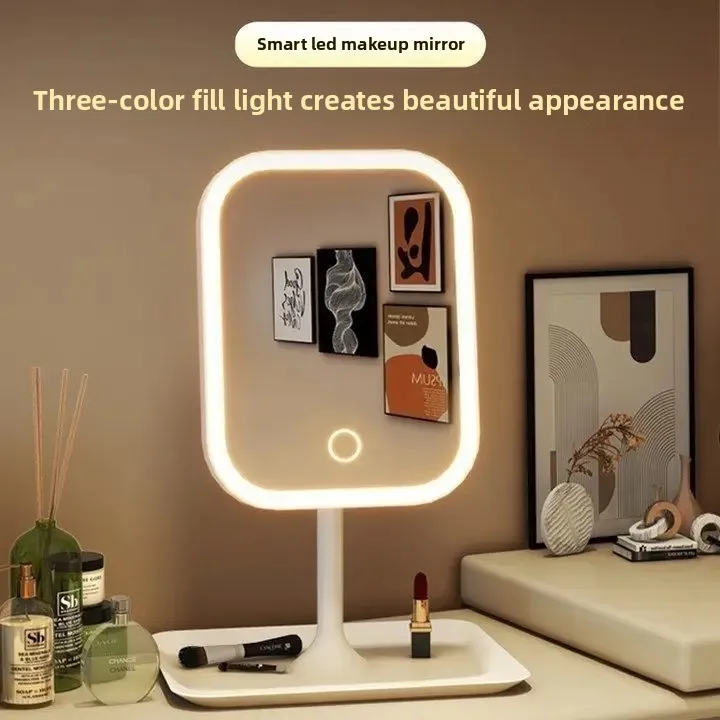 LED internet celebrity makeup mirror fill light mirror with light student dormitory desktop portable makeup mirror home makeup