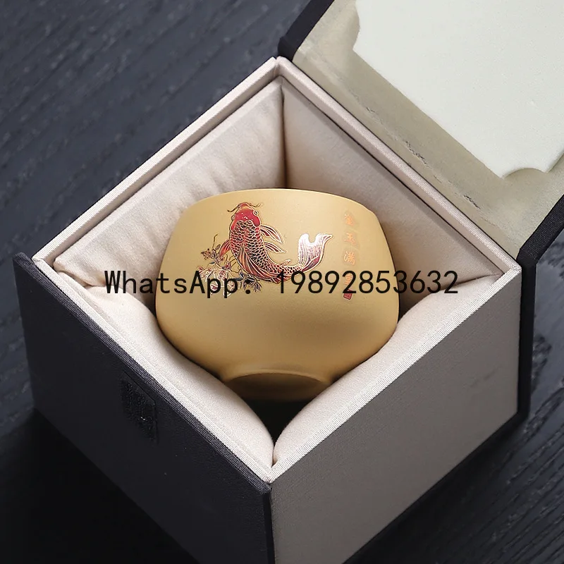 

Purple sand tea cup gold section mud color changing tea cup single cup suit