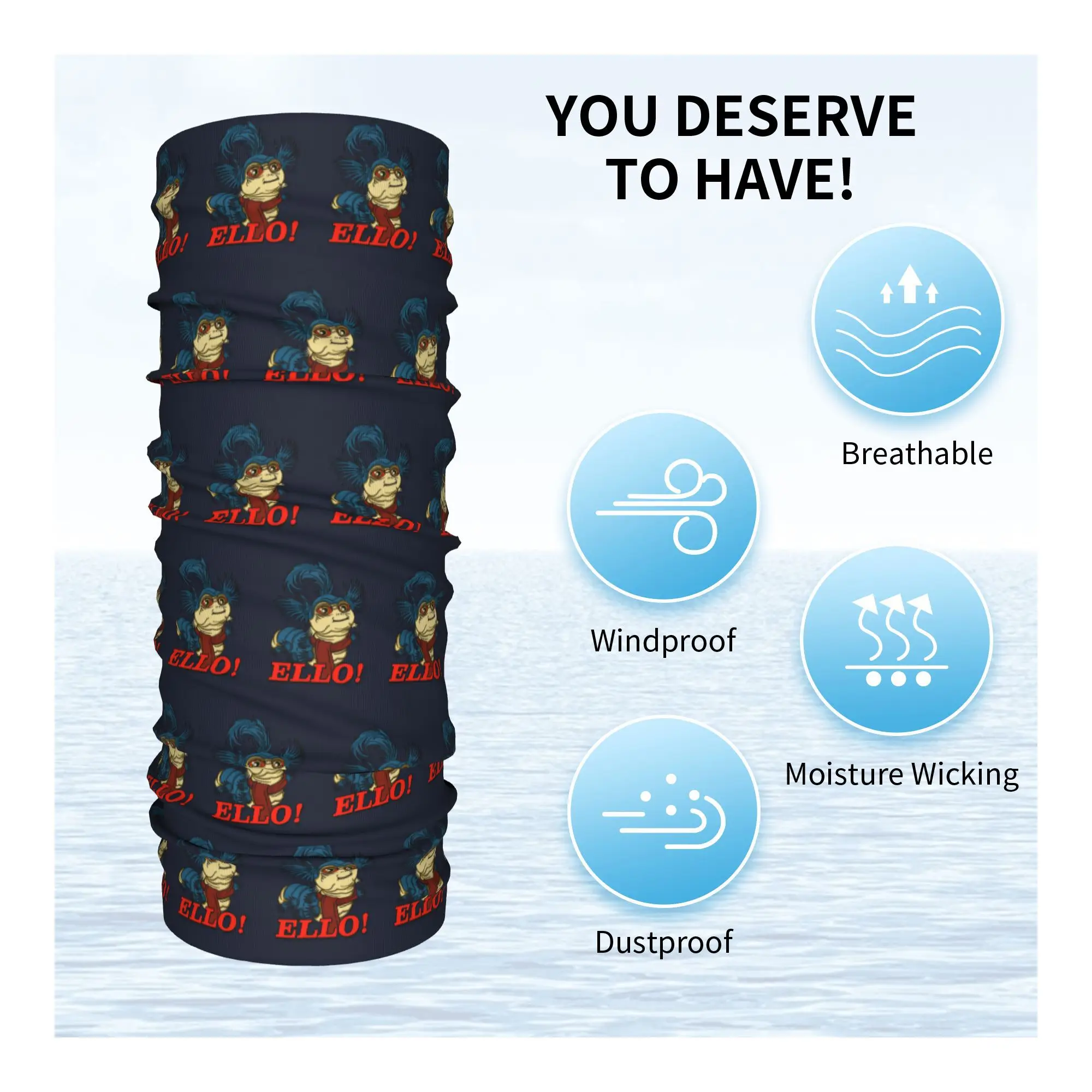 Ello Worm Bandana غطاء الرقبة قناع مطبوع وشاح متعدد الوظائف أغطية الرأس لركوب الدراجات للرجال والنساء والكبار قابل للتنفس