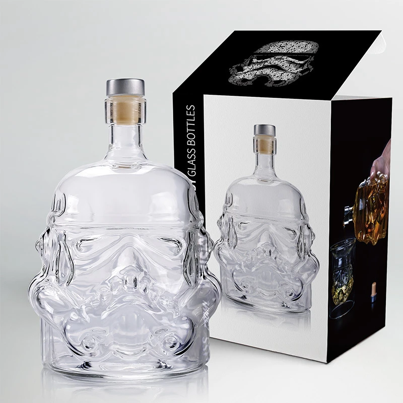 Transparent Skull Cup Storm Trooper Decanter Glass Liquor Bottle for Whiskey Wine Bry Novelty Drinkware  Bar