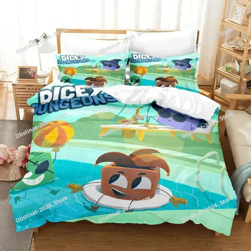 새로운 애니메이션 게임 다이시 던전 침구 세트 프린트 베드 세트 베개 커버 포함 싱글 더블 퀸 슈퍼 킹 사이즈