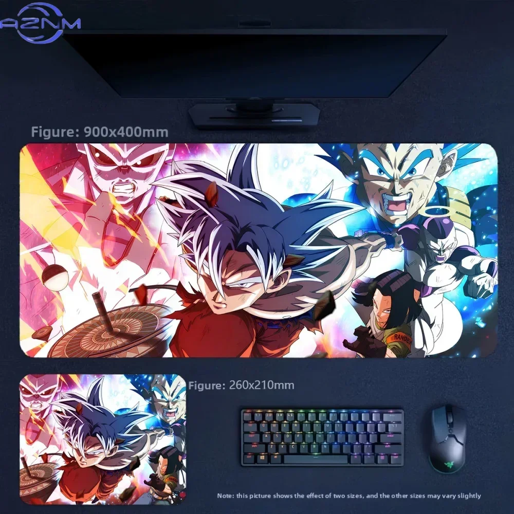 Anime Super Saiyan Vegeta Lightning Large Mousepad Rubber Non-Slip Gaming Desk Mat Keyboard Pad for Home Office Decor