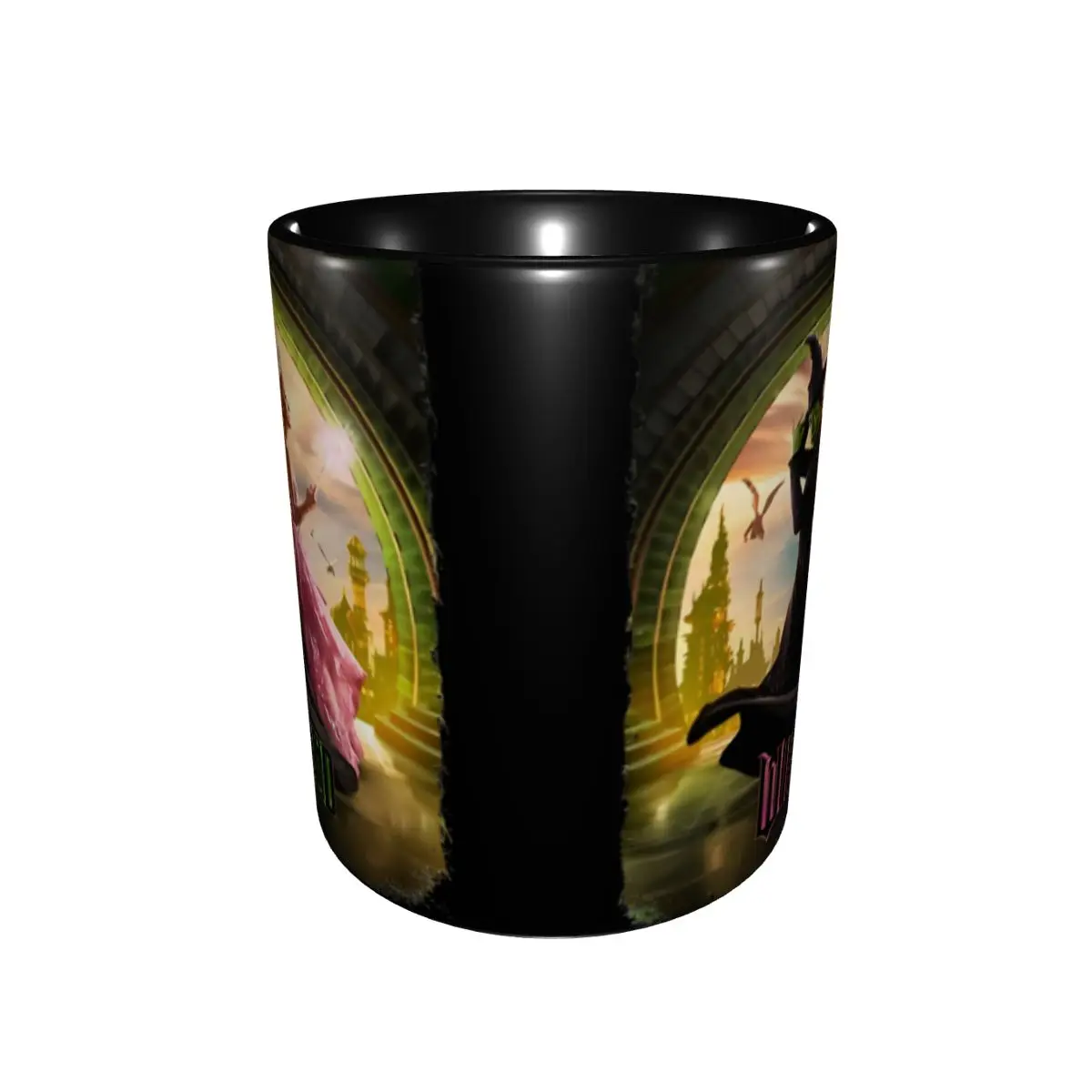 Wicked Musical Movie Merch Mug Novelty Coffee Cup Elphaba and Glinda Print Logo Cup