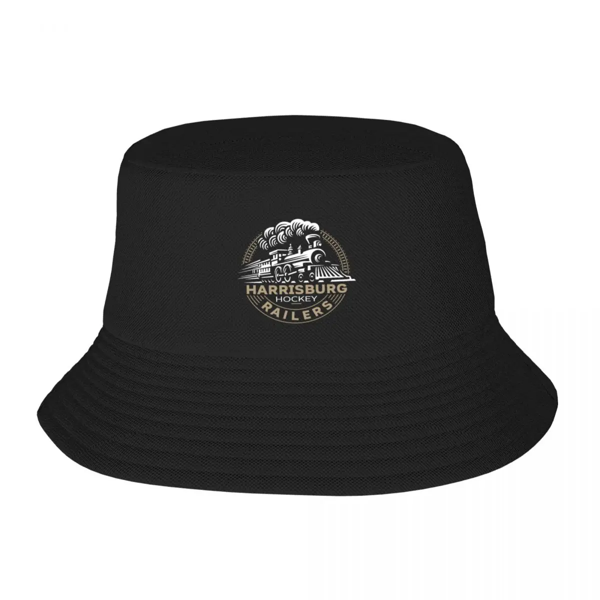 Harrisburg Railers Hockey Team Logo FOR DARK PRODUCTS Bucket Hat Trucker Hat hard hat Women Beach Fashion Men's