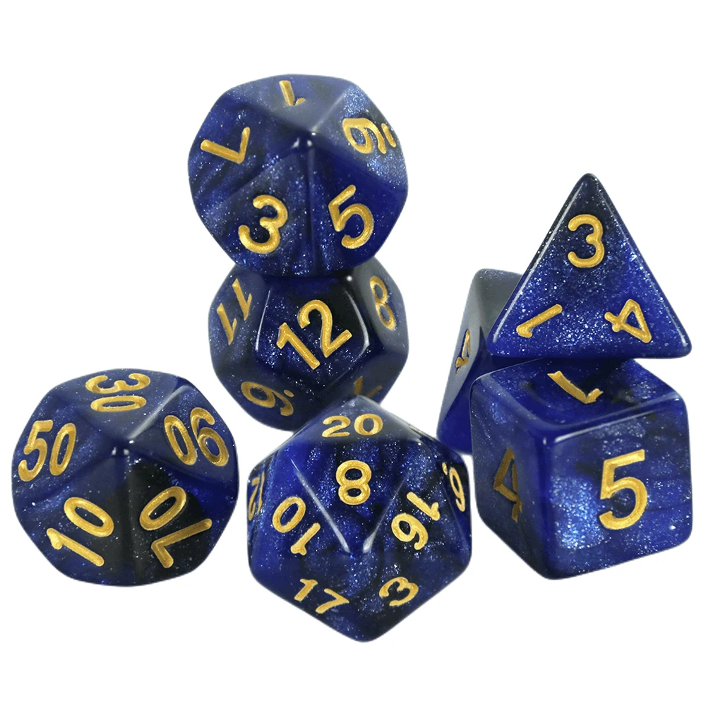 Würfelset, Brettspiele, Rollwürfel, Galaxie-Thema, polyedrisches Würfelset, erstaunlicher bunter Universum-Effekt für DND-Zubehör – Detail 5
