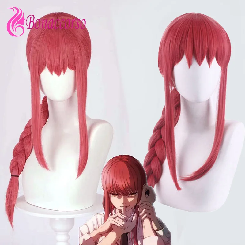 

Chainsaw Man Makima Cosplay Wig Red Plait Synthetic Long Braided Wig Anime Coser Cute Girl High Quality Wig Halloween Party