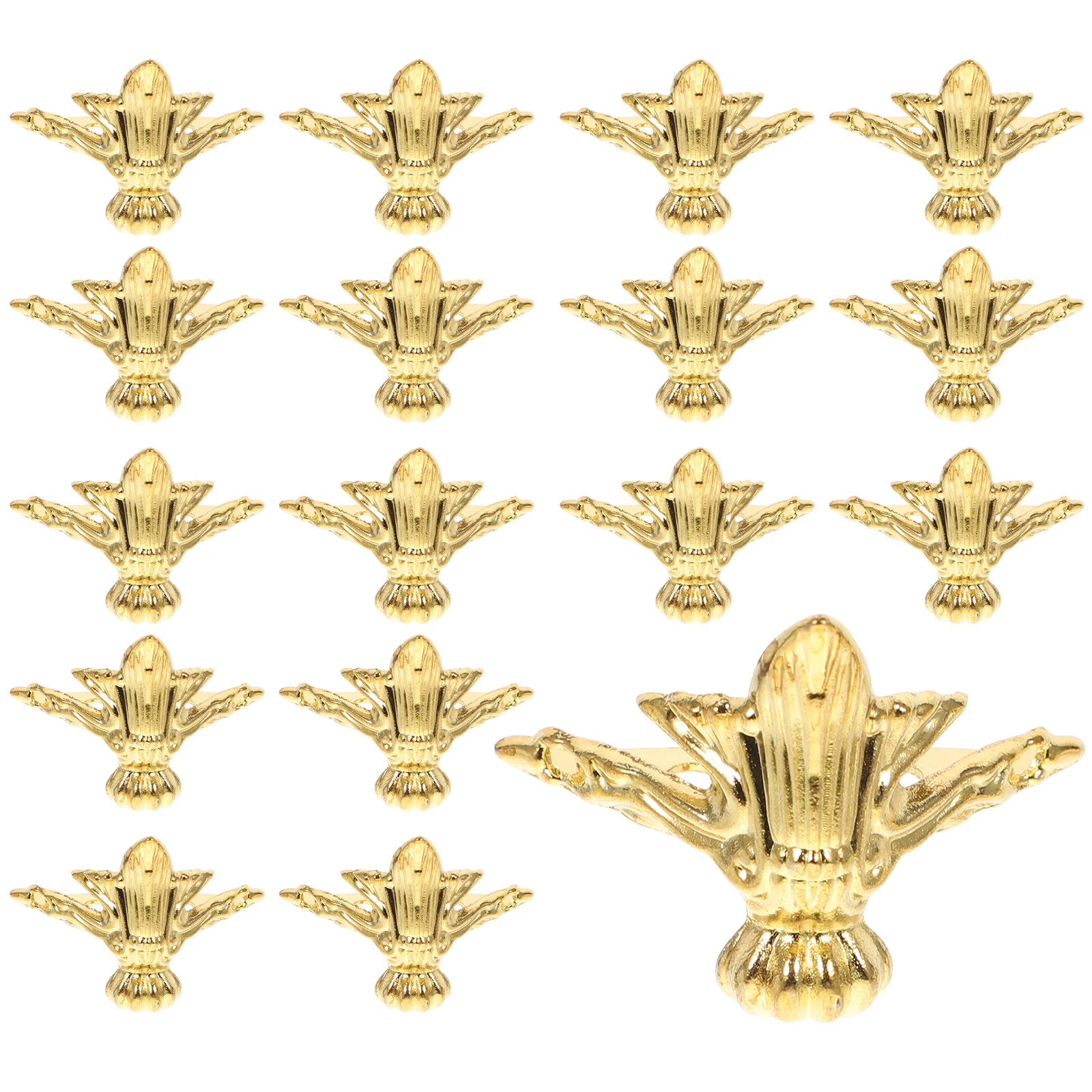 

20pcs Furniture Legs Zinc Alloy Small Golden Bun Feet Wooden Box Decorative Case Corner Jewelry Protector