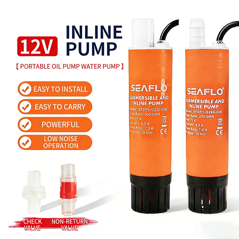 Bomba de Óleo Portátil DC12V. Adequada para Caravanas, Iates e Kits de Mini Bombas de Água Domésticas. Bomba Submersível/Em Linha Portátil