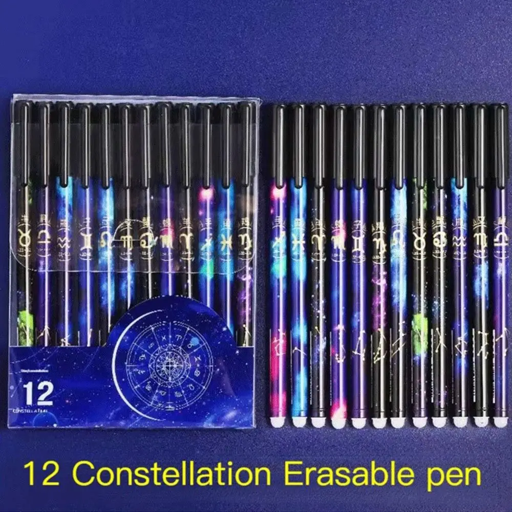 12PCS/Set Students Gift 0.5mm Creative Stationery Neutral Pen 12 Constellation Pen Erasable Pen Gel Pen