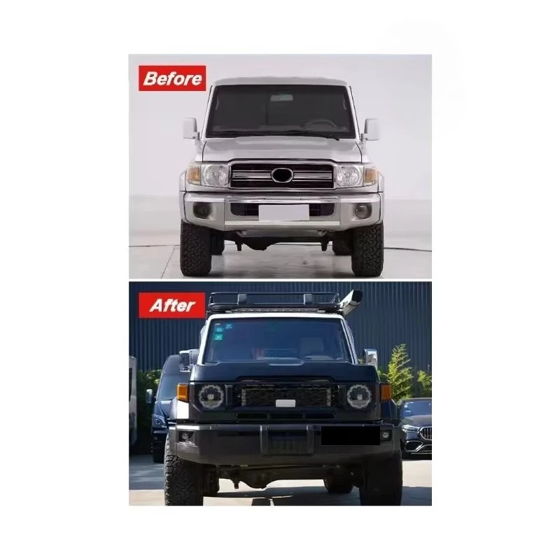 New Style Old to New Body Kit Bumper Front and Rear Bumper Conversion Body Kit for Land Cruiser LC 76 Upgrade to 2024 Body Kit 2