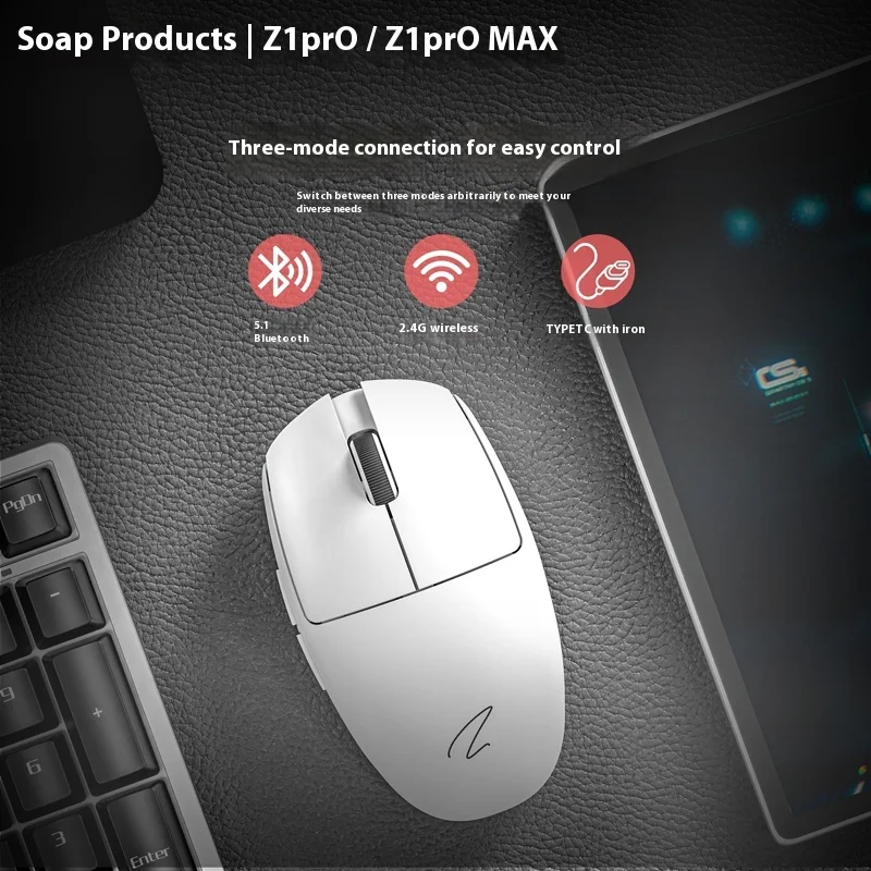 Zao Pin Z1 Pro Wireless Gaming Mouse (2.4g Tri-Mode) Ultra 4k/8k Polling Rate Ergonomic Design For Medium/Small Hands​ Offical