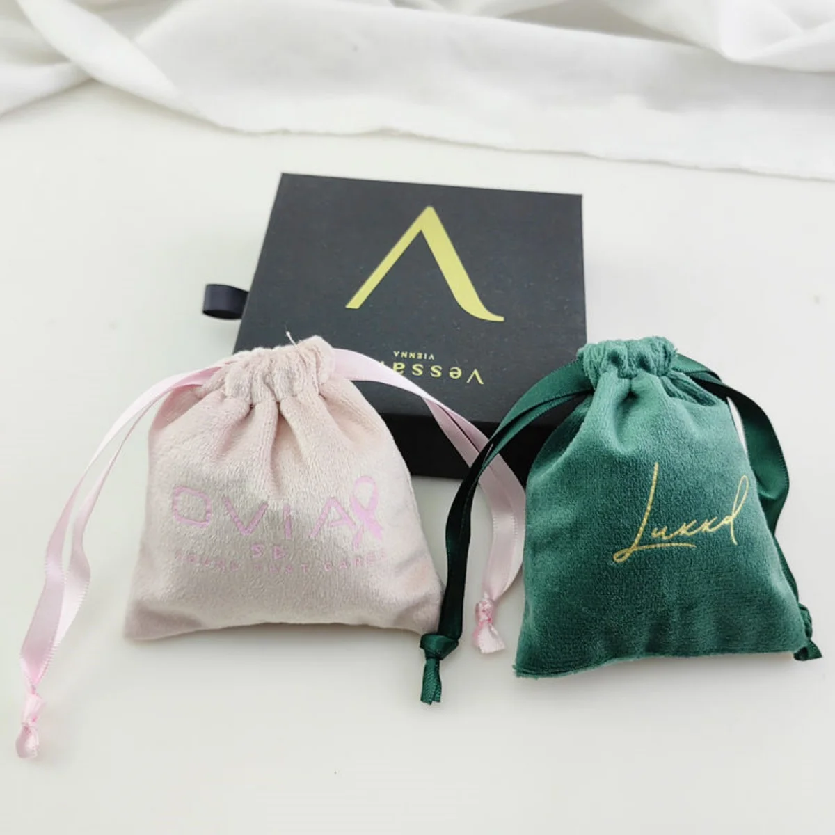 

100pcs Beige Nature Cotton Canvas Bags for Earring Necklace Jewerly Gift Bag Personalized Logo Christmas Wedding Packaging Pouch