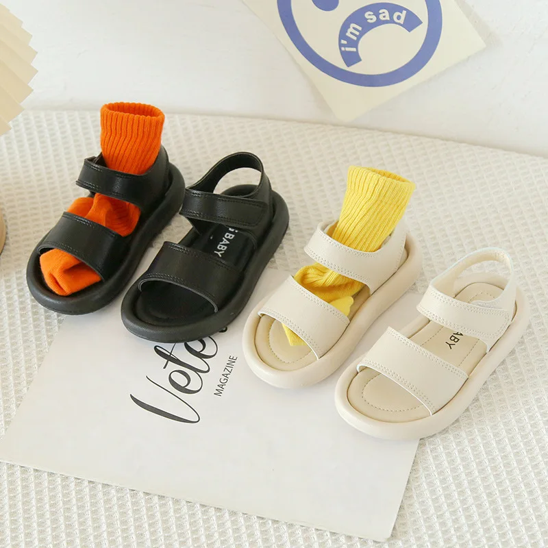 New Children summer girls sandals Boys Girls Fashion Pure Color  Baby Soft Breathable Shoes Kids Summer Beach Sandals