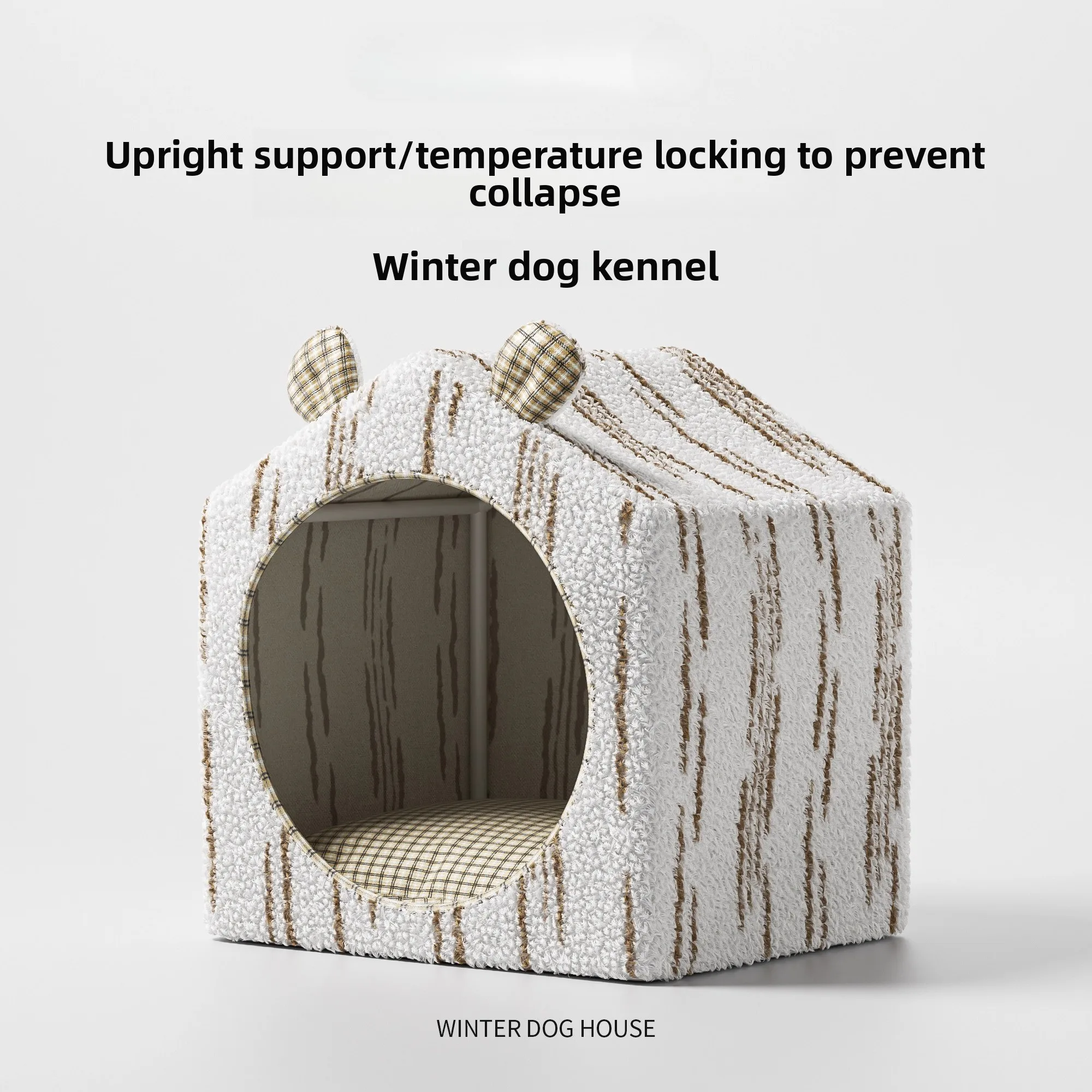 

Полузакрытая кровать для собак, зимнее теплое моющееся маленькое домашнее гнездо для домашних животных для щенков