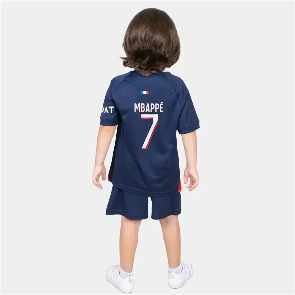 children's  sport set boy girl  MBAPPE 7  Fans shirt Training wear men and kids games  soccer kits Leisure Uniforms