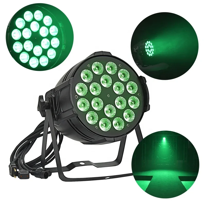 BOTAI 18 buah lampu panggung LED 10W 4 dalam 1 daya tinggi RGBW pencampuran warna 18*10w lampu sorot panggung cahaya konser dj pesta Malam Kelab