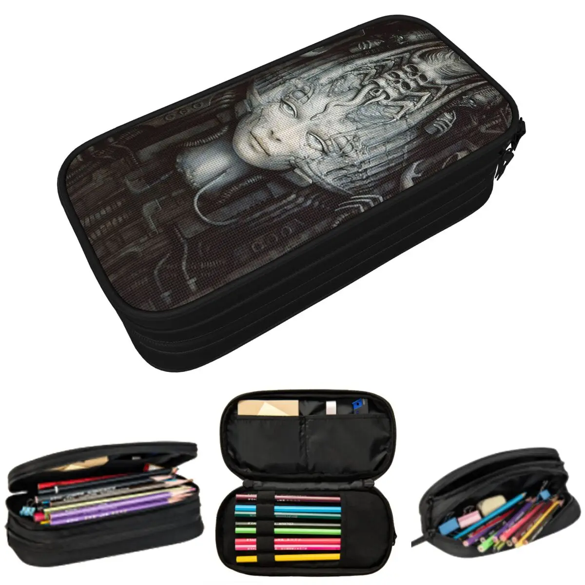 

Hr Giger - Li - Пеналы для рисования, большие сумки для ручек, коробка для ручек, пенал для мальчиков, девочек, студентов, канцелярские принадлежности, школа