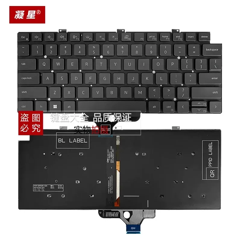 Keyboard for Dell Latitude 3340 2-in-1 2023 P167G P168G Replacement Laptop Keyboard US Layout Black