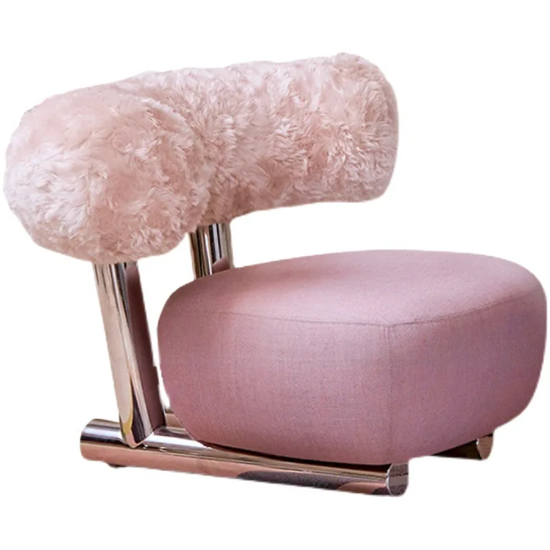 Italian light luxury villa pipe pink single sofa living room simple lazy designer modern creative back chair
