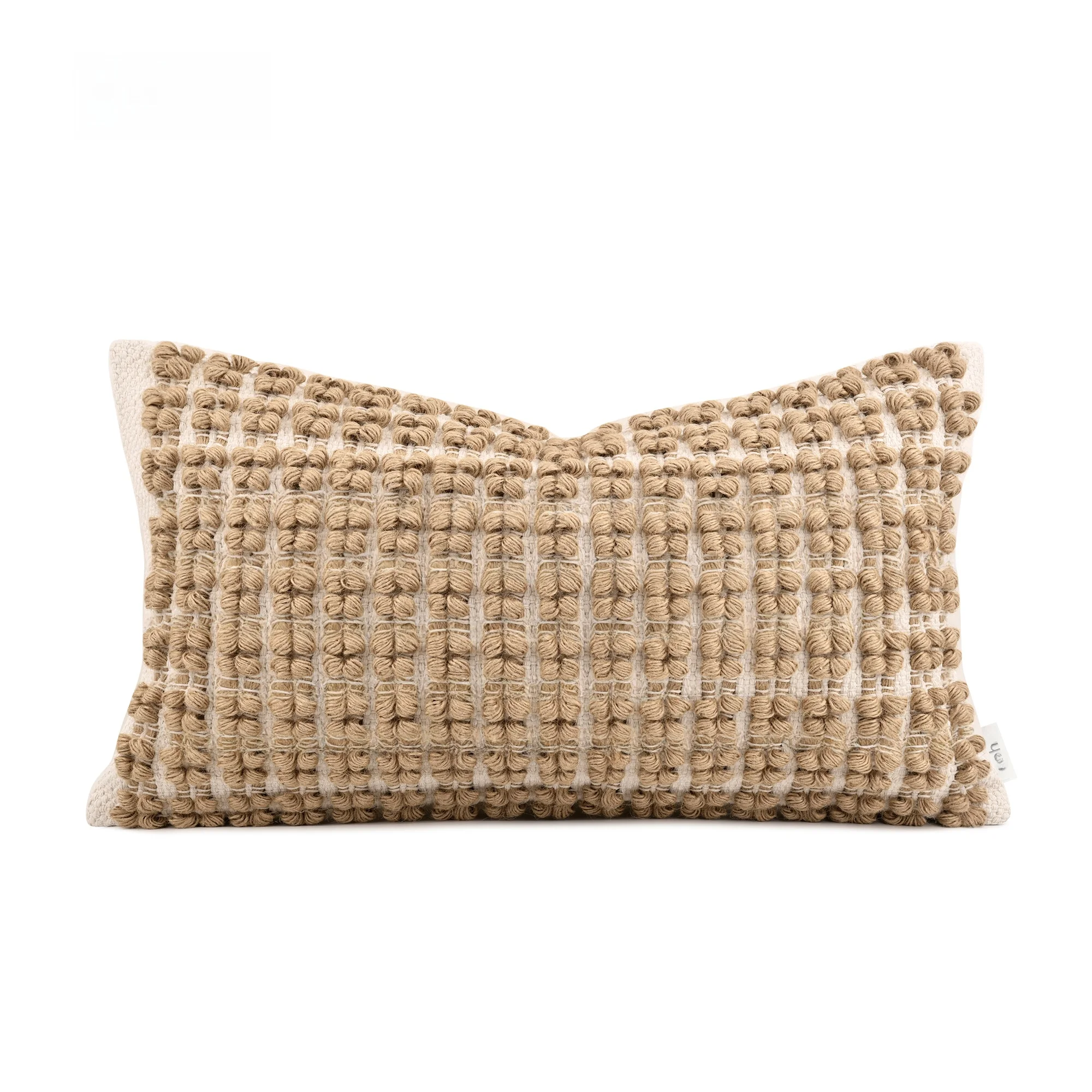  Casual Vacation Wabi-Sabi Style Pillow Sample Room Coarse Linen Woven Decorative Sofa Bed Head Pillow Rectangular Shape
