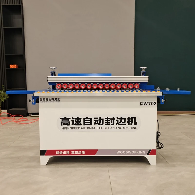 DW702 Automatic Wood Edge Banding Machine High Speed Edgebander Straight Curve Hemming Machine Double-Sided Trimming Polishing