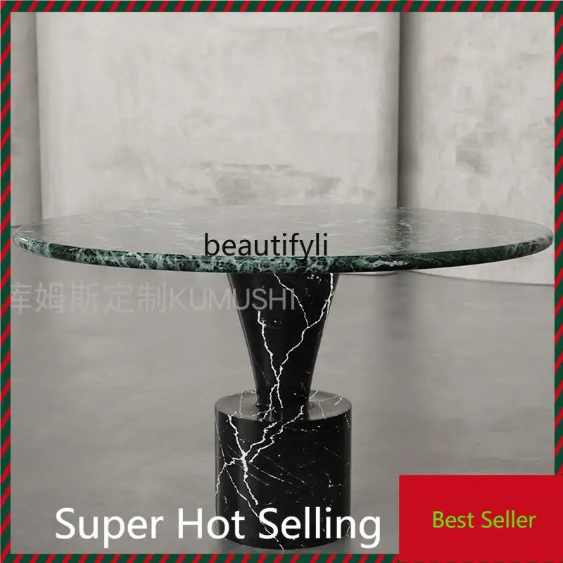 

G1218 G1218 Round marble dining table household French retro light luxury modern simple table light luxury, dining table
