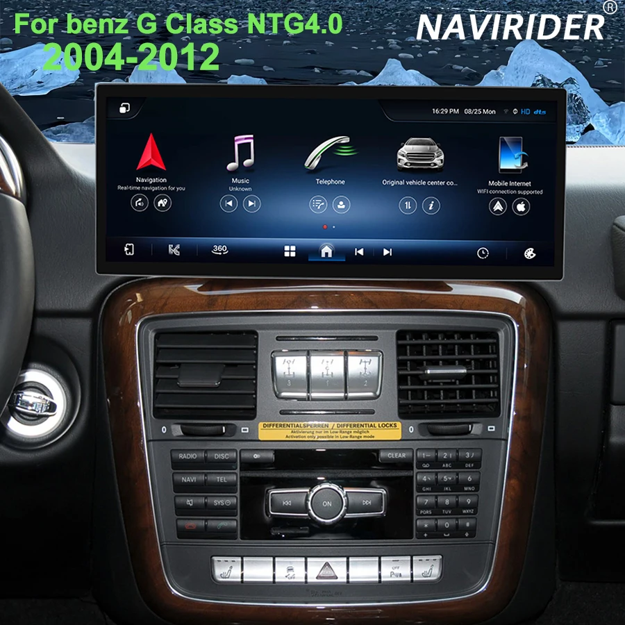 شاشة 15.8 بوصة عرض الوسائط المتعددة المزدوجة بلوتوث لبنز G Class 2004-2012 شاشة تعمل باللمس اللاسلكية Carplay الملاحة أندرويد السيارات #1